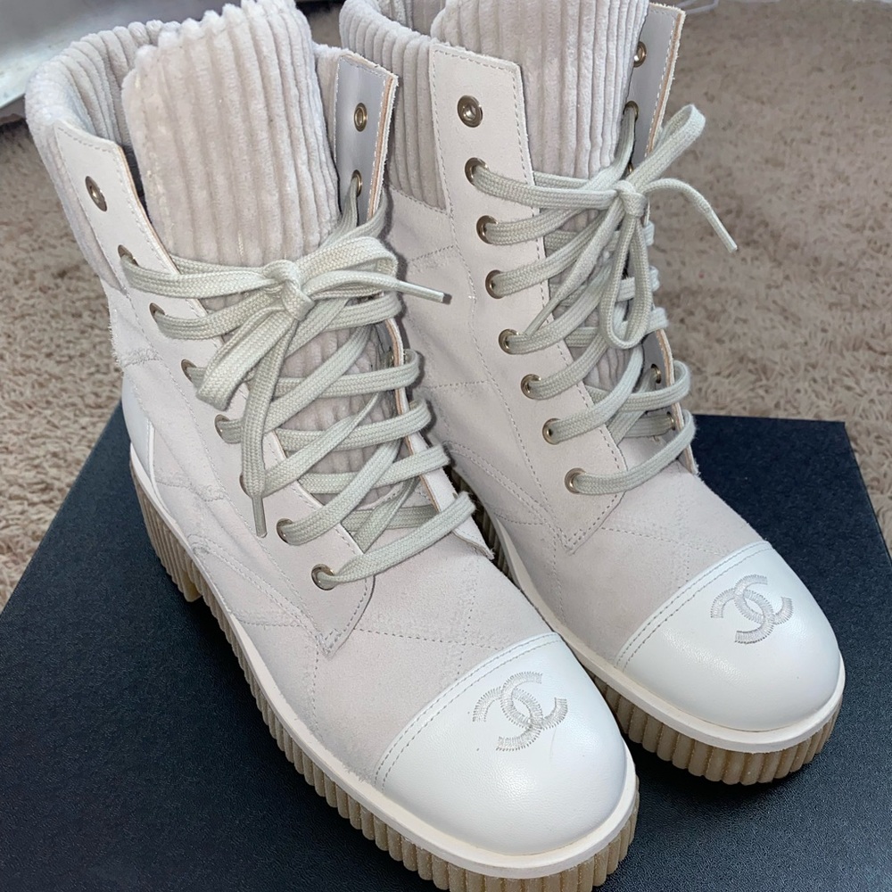 Chanel combat boots